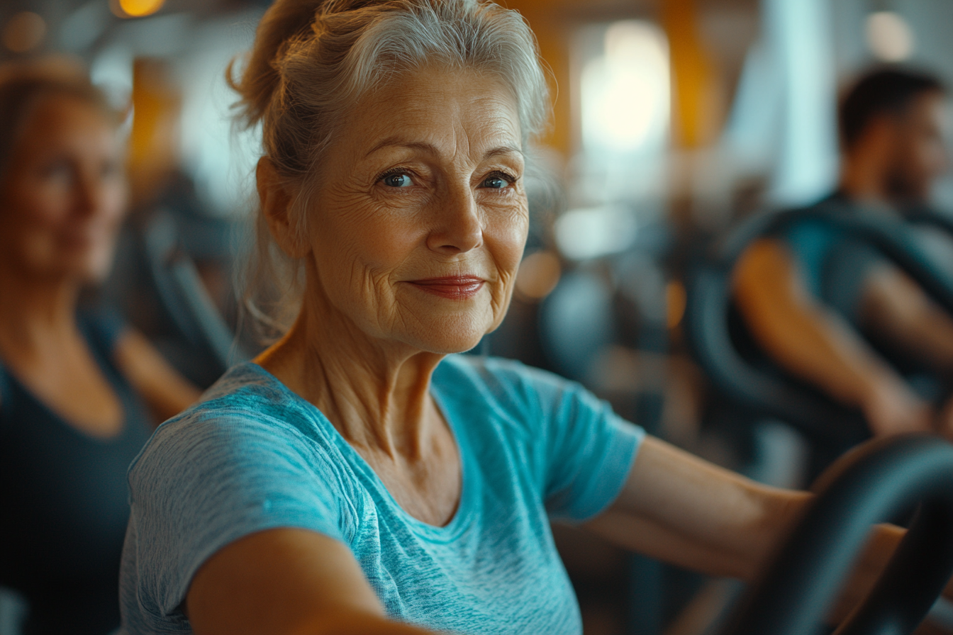 Активні люди старшого віку займаються фітнесом